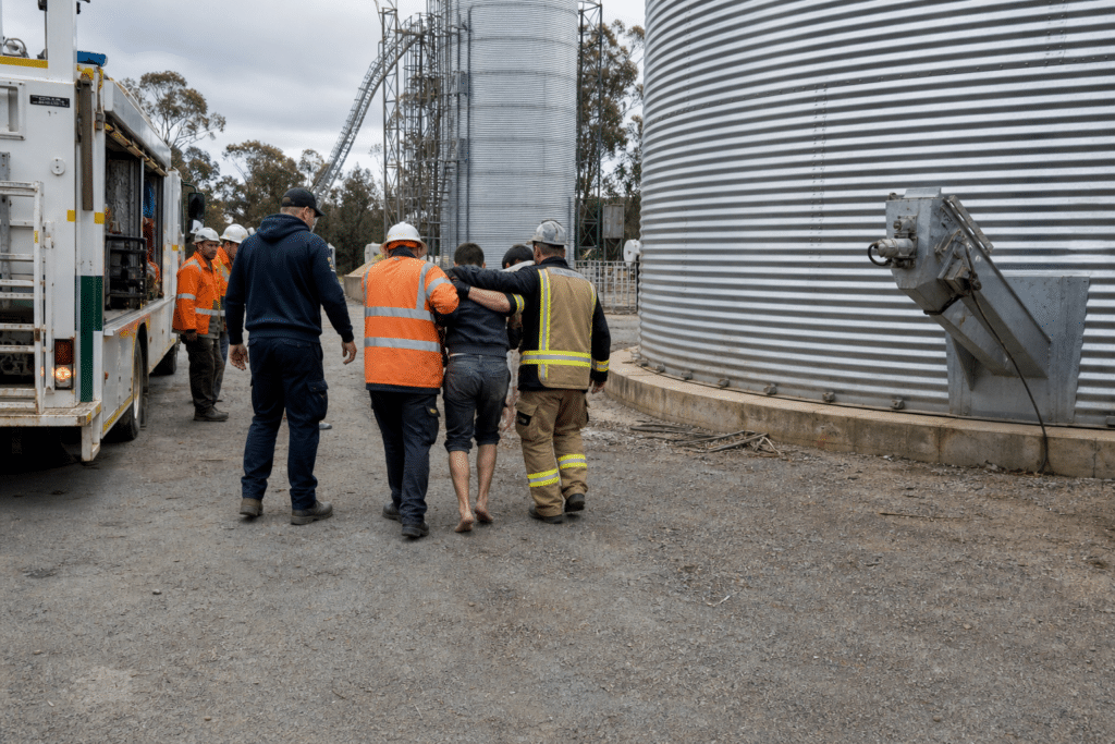 Worker Freed From Central Victorian Grain Silo